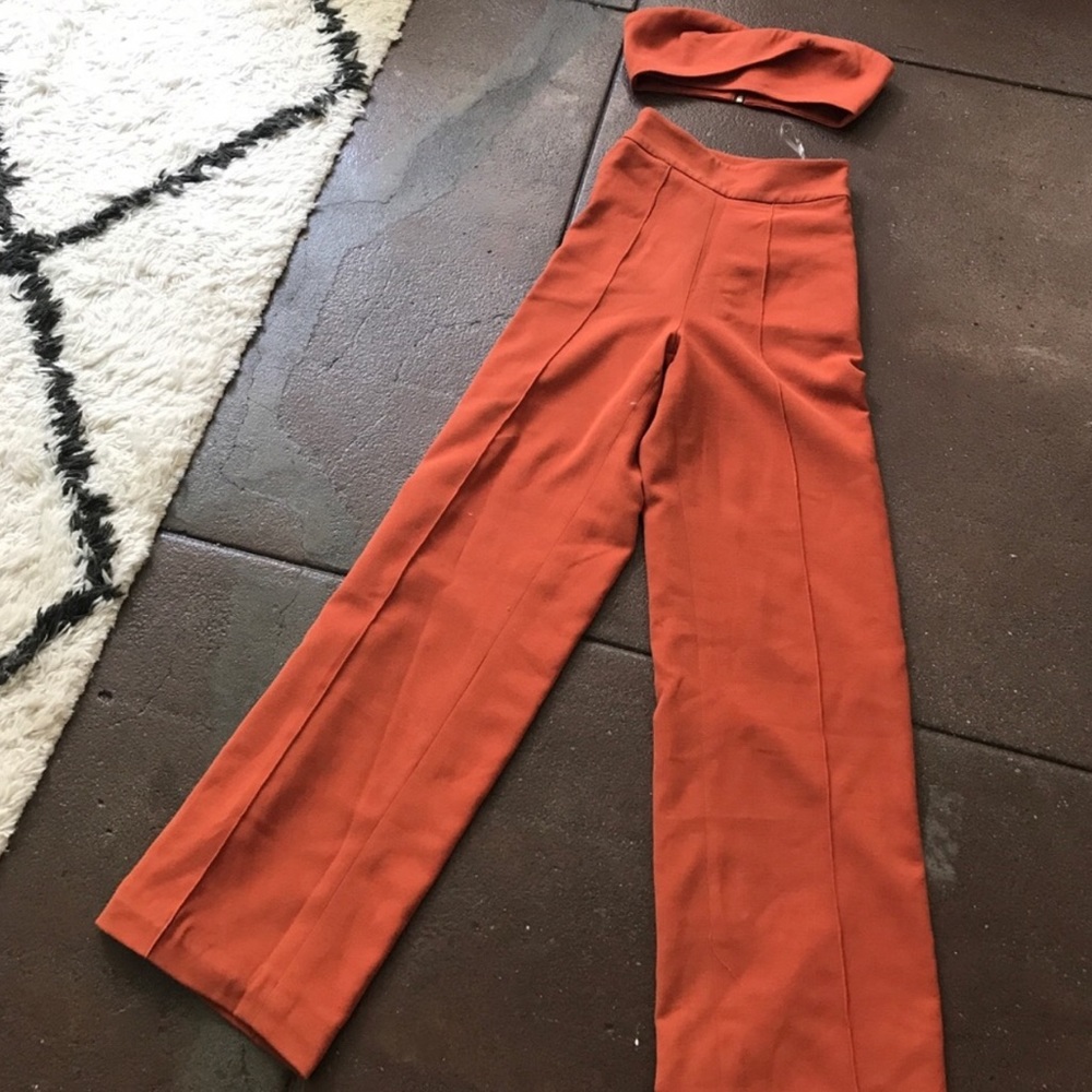 Two piece Rust-Orange pant set - Picture 2 of 3